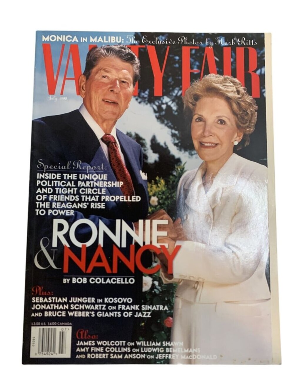 Vanity Fair July 1998 Magazine Ronnie Nancy Reagan Cover Sinatra